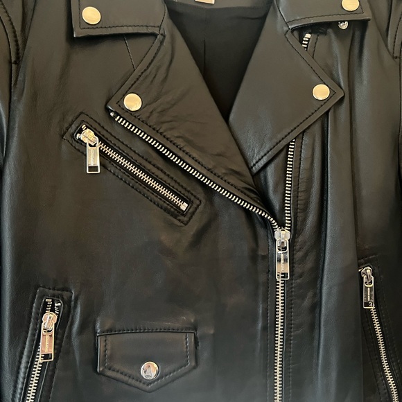 Michael Kors Moto Leather Jacket - Picture 9 of 10